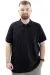 Big Size Mens Polo T-Shirt Kabartma U24326 Black