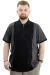 Big Size Mens T-Shirt Polo Renk Bloklu U24327 Black
