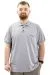 Big Size Mens Polo T-shirt with pocket YIRTMAÇLI U24329 Grey Melange