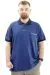 Big Size Mens Polo T-shirt with pocket YIRTMAÇLI U24329 Indigo