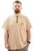 Mens Big Size Polo T-shirt Zipper U24330 Beige