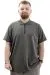 Mens Big Size Polo T-shirt Zipper U24330 Khaki