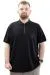 Mens Big Size Polo T-shirt Zipper U24330 Black