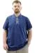 Mens Big Size T-shirt Polo MODE U24334 Blue