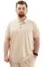 Big Size Mens T-shirt Polo JAKAR U24337 Beige
