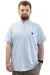 Big Size Mens T-shirt Henley T-Shirt U24339 Light Blue