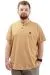 Big Size Mens T-shirt Henley T-Shirt U24339 Beige