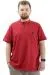 Big Size Mens T-shirt Henley T-Shirt U24339 Burgundy