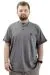 Big Size Mens T-shirt Henley T-Shirt U24339 Smoked