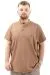 Big Size Mens T-shirt Henley T-Shirt U24339 Light Brown