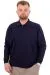 Big Size Mens Polo Sweatshirt U24340 Navy Blue