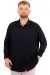 Big Size Mens Shirt Long arm JAKAR U24381 Dark Black
