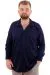 Big Size Mens Shirt Long arm JAKAR U24381 Navy Blue