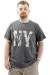 Big Size Mens T-shirt Crew Neck NY WAFFLE U24400 AntraMelange
