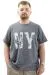 Big Size Mens T-shirt Crew Neck NY WAFFLE U24400 Navy Blue