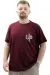 Big Size Mens T-shirt Crew Neck UP WAFFLE U24401 Burgundy