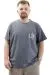 Big Size Mens T-shirt Crew Neck UP WAFFLE U24401 Navy Blue