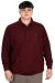 Big Size Mens Polo Sweatshirt Velvet substitute U24440 Burgundy
