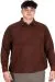 Big Size Mens Polo Sweatshirt Velvet substitute U24440 Brick