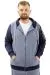 Big Size Mens Sweatshirt Zipper Hooded SPORT U24523 Blue