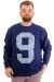 Big Size Mens Sweatshirt Three yarn thick inside with chardonnay NINE U24528 Indigo