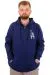 Big Size Mens Sweatshirt 3 İp Hooded Zipper U24540 Indigo