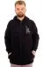 Big Size Mens Sweatshirt 3 İp Hooded Zipper U24540 Black