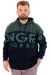 Big Size Mens Hooded Sweatshirt with pocket DANGEROUS U24542 Navy Blue