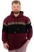 Big Size Mens Three yarn thick Sweatshirt Garnili Hooded U24545 Plum