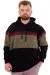 Big Size Mens Three yarn thick Sweatshirt Garnili Hooded U24545 Black