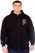 Big Size Mens Hooded Sweatshirt Zipper 3 Yarn BRONX U24560 Black