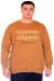 Big Size Mens Sweatshirt Crew Neck LOS ANGELES U24561 Camel