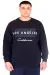Big Size Mens Sweatshirt Crew Neck LOS ANGELES U24561 Navy
