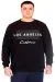 Big Size Mens Sweatshirt Crew Neck LOS ANGELES U24561 Black