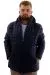 Mens Big Size Quilted Coat Removable Hooded U24602 Navy Blue