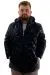 Mens Big Size Quilted Coat Removable Hooded U24602 Shiny Black