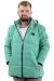Mens Big Size Quilted Coat with pocket Removable Hooded U24603 Green