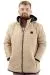 Mens Big Size quilted Coat with pocket Hooded U24604 Light Brown