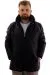 Mens Big Size quilted Coat with pocket Hooded U24604 Black