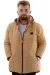 Big Size Mens Quilted Coat Hooded U24605 Beige