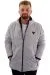 Big Size Mens Hooded Zipper Quilted Coat U24607 Light Grey