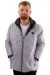 Big Size Mens Hooded Zipper Quilted Coat U24607 Grey