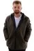 Big Size Mens Hooded Zipper Quilted Coat U24607 Khaki