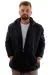 Big Size Mens Hooded Zipper Quilted Coat U24607 Shiny Black