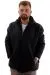 Big Size Mens Hooded Zipper Quilted Coat U24607 Black