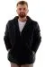 Big Size Mens Coat Hooded U24608 Shiny Black