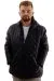 Big Size Mens Coat Hooded U24608 Black Leather