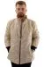 Mens Big Size dog collar Ribana Arm Zipper Coat U24611 Beige