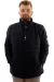Mens Big Size dog collar Ribana Arm Zipper Coat U24611 Dark Black