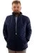 Mens Big Size dog collar Ribana Arm Zipper Coat U24611 Navy Blue